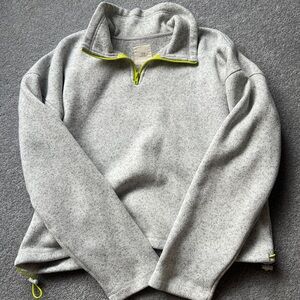 Women’s Gray Cropped Quarter-Zip Sweater